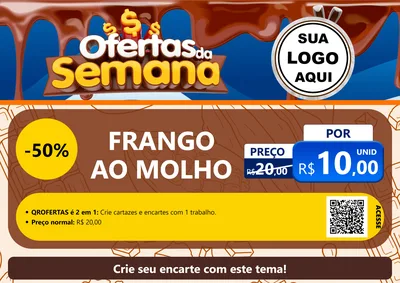 Modelo de Cartaz para Cartaz A4 Horizontal com o tema Ofertas da Semana - Páscoa para Restaurante