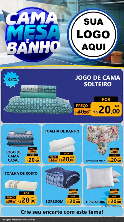 Modelo de Rede Social para Stories com o tema Cama, Mesa e Banho para Cama, Mesa e Banho