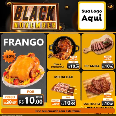 Modelo de Rede Social para Feed Facebook com o tema Black November para Assados