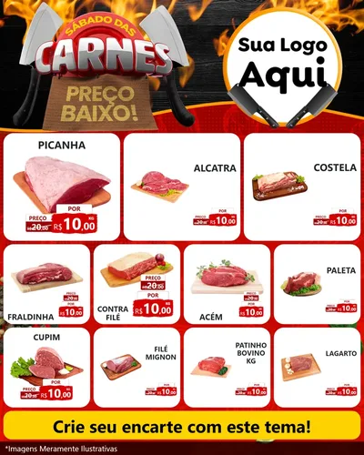 Modelo de Rede Social para Feed Instagram com o tema Sábado das Carnes para Açougue