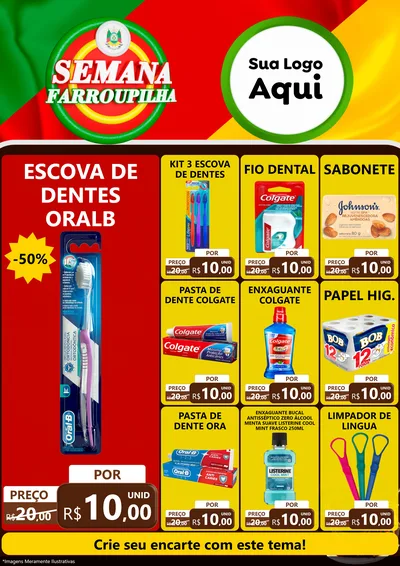 Modelo de Encarte para Encarte A4 Vertical com o tema Semana Farroupilha para Higiene Pessoal
