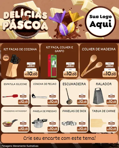 Modelo de Rede Social para Feed Instagram com o tema Delícias de Páscoa para Utilidades Domésticas