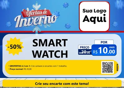 Modelo de Cartaz para Cartaz A4 Horizontal com o tema Ofertas de Inverno para Informática