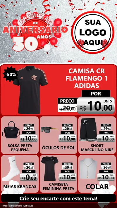 Modelo de Rede Social para Stories com o tema Promoção de Aniversário - 30 Anos para Roupas e acessórios