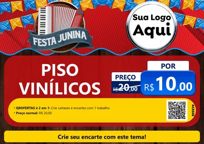 Modelo de Cartaz para Cartaz A4 Horizontal com o tema Festa Junina para Material para Construção