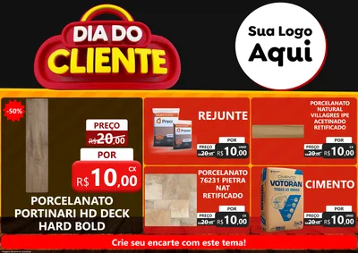 Modelo de Encarte para Encarte A4 Horizontal com o tema Dia do Cliente para Pisos e revestimentos