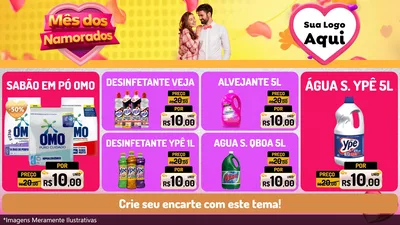 Modelo de TV para TV Horizontal com o tema Mês dos Namorados para Produtos de Limpeza