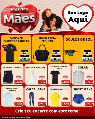 Modelo de Rede Social para Feed Instagram com o tema Mês das Mães para Roupas e acessórios
