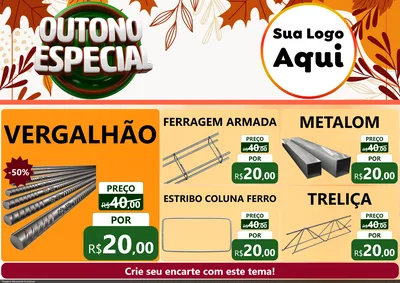Modelo de Encarte para Encarte A4 Horizontal com o tema Outono Especial para Ferragens