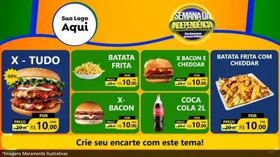 Modelo de TV para TV Horizontal com o tema Semana da Independência Declaramos Preços Baixos para Hamburgueria