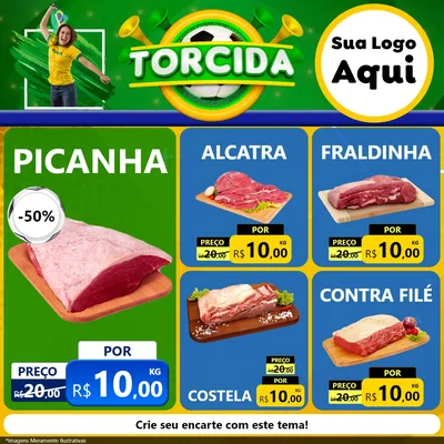 Modelo de Rede Social para Feed Facebook com o tema Torcida para Açougue