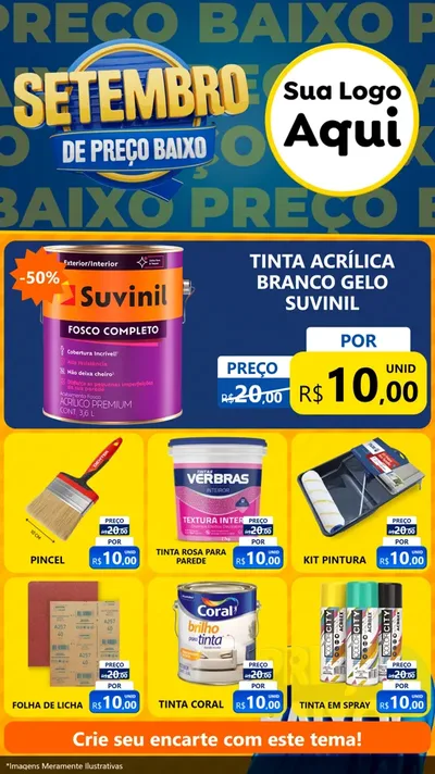 Modelo de Rede Social para Stories com o tema Setembro De Preço Baixo para Tintas e Ferramentas