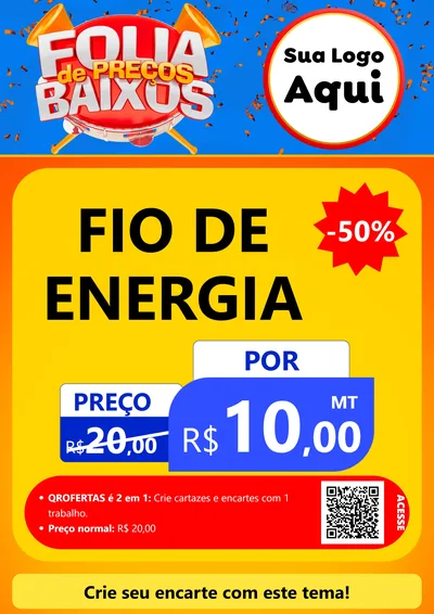 Modelo de Cartaz para Cartaz A4 Vertical com o tema Folia de Preços Baixos para Materiais Elétricos