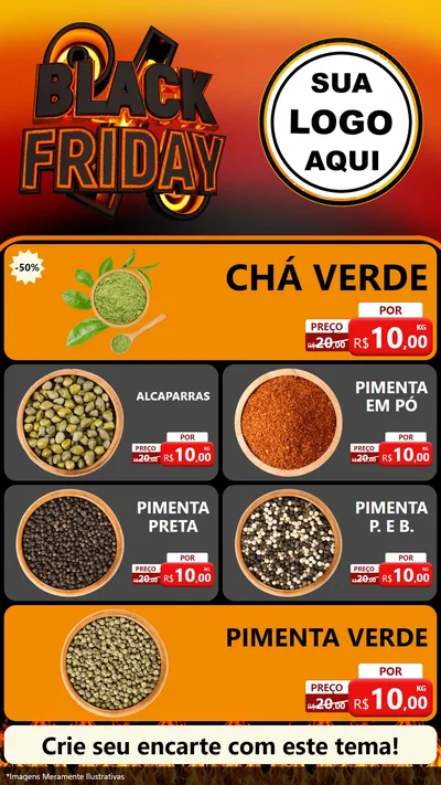 Modelo de TV para TV Vertical com o tema Black Friday para Produtos Naturais