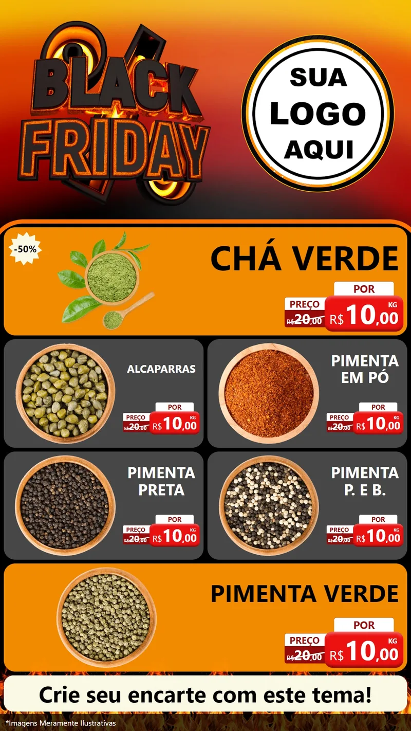 Modelo de TV para TV Vertical com o tema Black Friday para Produtos Naturais