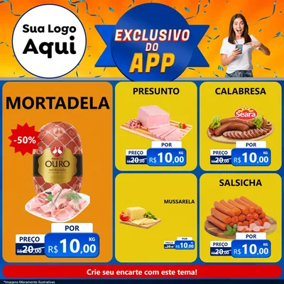 Modelo de Rede Social para Feed Facebook com o tema Exclusivo do Aplicativo para Frios e Laticínios