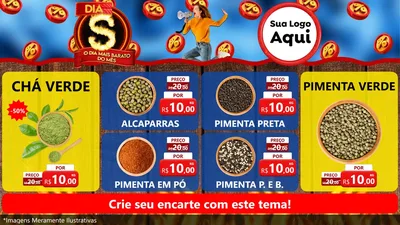 Modelo de TV para TV Horizontal com o tema Dia S - O Dia Mais Barato Do Mês para Produtos Naturais