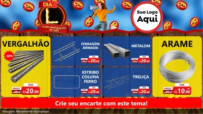 Modelo de TV para TV Horizontal com o tema Dia L - O Dia Mais Barato Do Mês para Ferragens