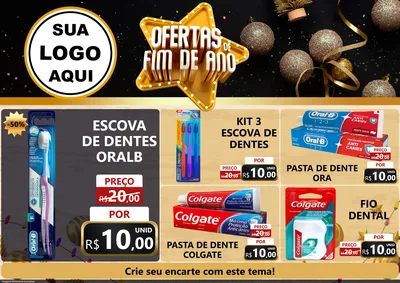 Modelo de Encarte para Encarte A4 Horizontal com o tema Ofertas de Fim de Ano para Higiene Pessoal