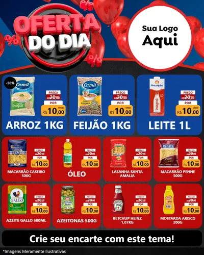Modelo de Rede Social para Feed Instagram com o tema Oferta do Dia para Supermercado