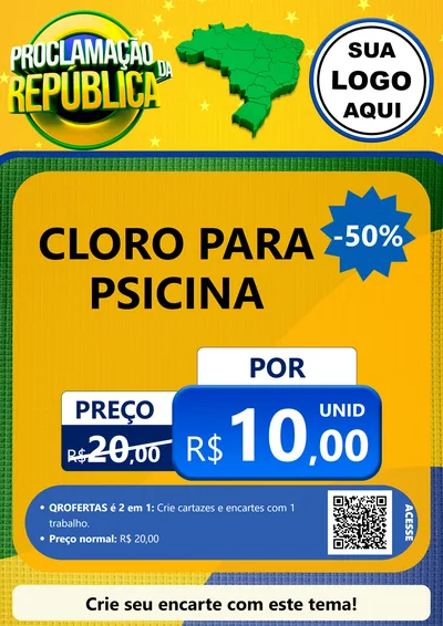 Modelo de Cartaz para Cartaz A4 Vertical com o tema Proclamação da República para Produtos para Piscina