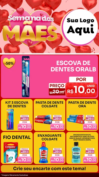 Modelo de Rede Social para Stories com o tema Semana Das Mães para Higiene Pessoal