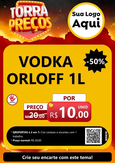 Modelo de Cartaz para Cartaz A4 Vertical com o tema Torra Preços para Distribuidora de bebidas