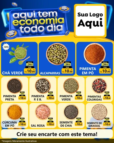 Modelo de Rede Social para Feed Instagram com o tema Aqui Tem Economia Todo Dia para Produtos Naturais