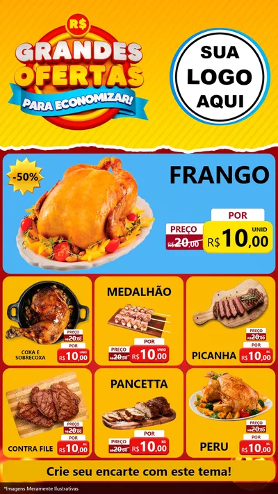 Modelo de Rede Social para Stories com o tema Grandes Ofertas Para Economizar! para Assados