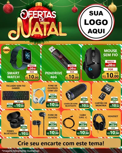 Modelo de Rede Social para Feed Instagram com o tema Ofertas de Natal para Informática