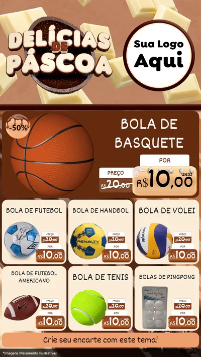 Modelo de Rede Social para Stories com o tema Delícias de Páscoa para Artigos Esportivos