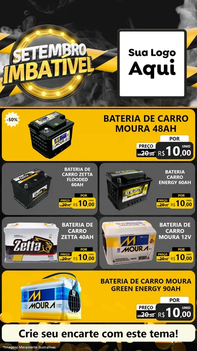 Modelo de TV para TV Vertical com o tema Setembro Imbatível para Baterias Elétricas