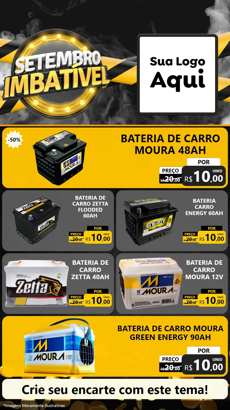Modelo de TV para TV Vertical com o tema Setembro Imbatível para Baterias Elétricas