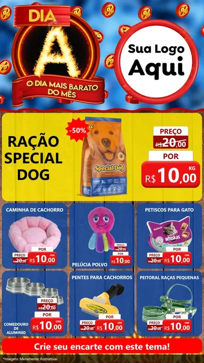 Modelo de Rede Social para Stories com o tema Dia A - O Dia Mais Barato Do Mês para Pet Shop