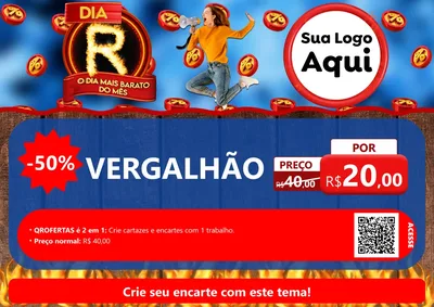 Modelo de Cartaz para Cartaz A4 Horizontal com o tema Dia R - O Dia Mais Barato Do Mês para Ferragens