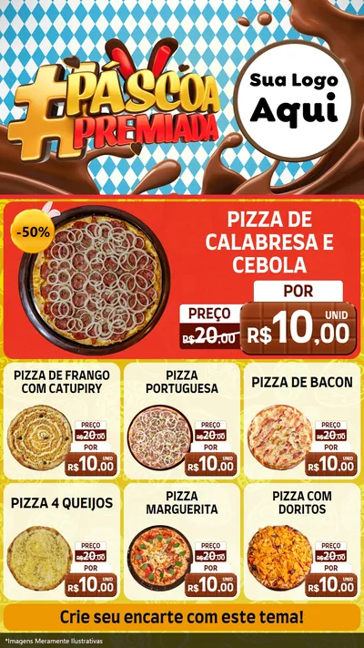 Modelo de Rede Social para Stories com o tema Páscoa Premiada para Pizzaria
