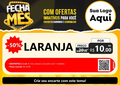 Modelo de Cartaz para Cartaz A4 Horizontal com o tema Fecha Mês para Hortifrúti