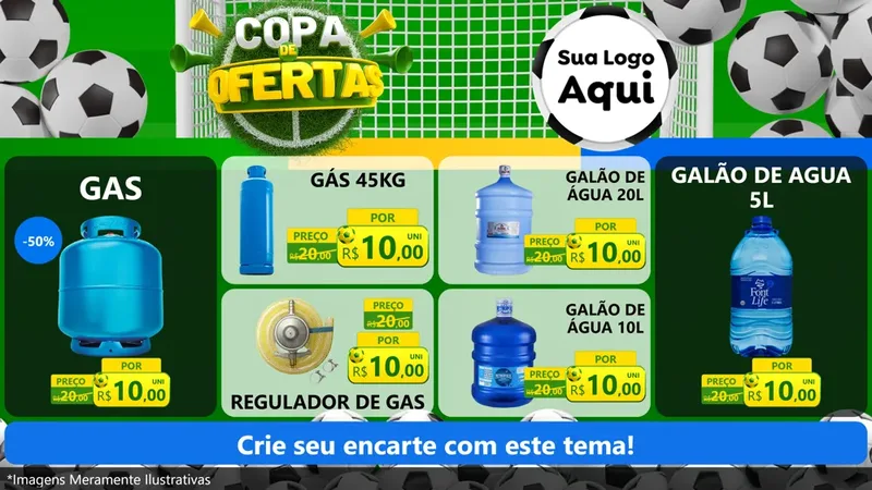 Modelo de TV para TV Horizontal com o tema Copa De Ofertas para Água e gás