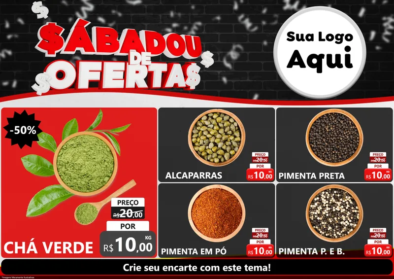 Modelo de Encarte para Encarte A4 Horizontal com o tema Sabadou de Ofertas para Produtos Naturais