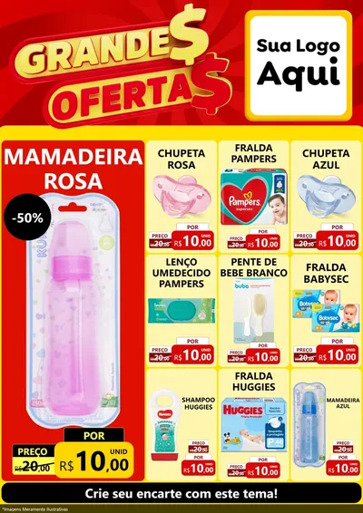 Modelo de Encarte para Encarte A4 Vertical com o tema Grandes Ofertas para Bebês