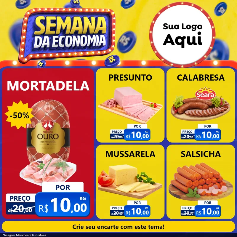 Modelo de Rede Social para Feed Facebook com o tema Semana da Economia para Frios e Laticínios