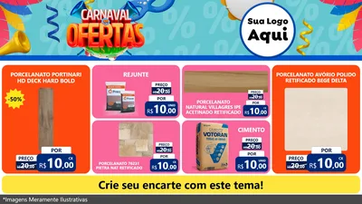 Modelo de TV para TV Horizontal com o tema Carnaval de Ofertas para Pisos e revestimentos
