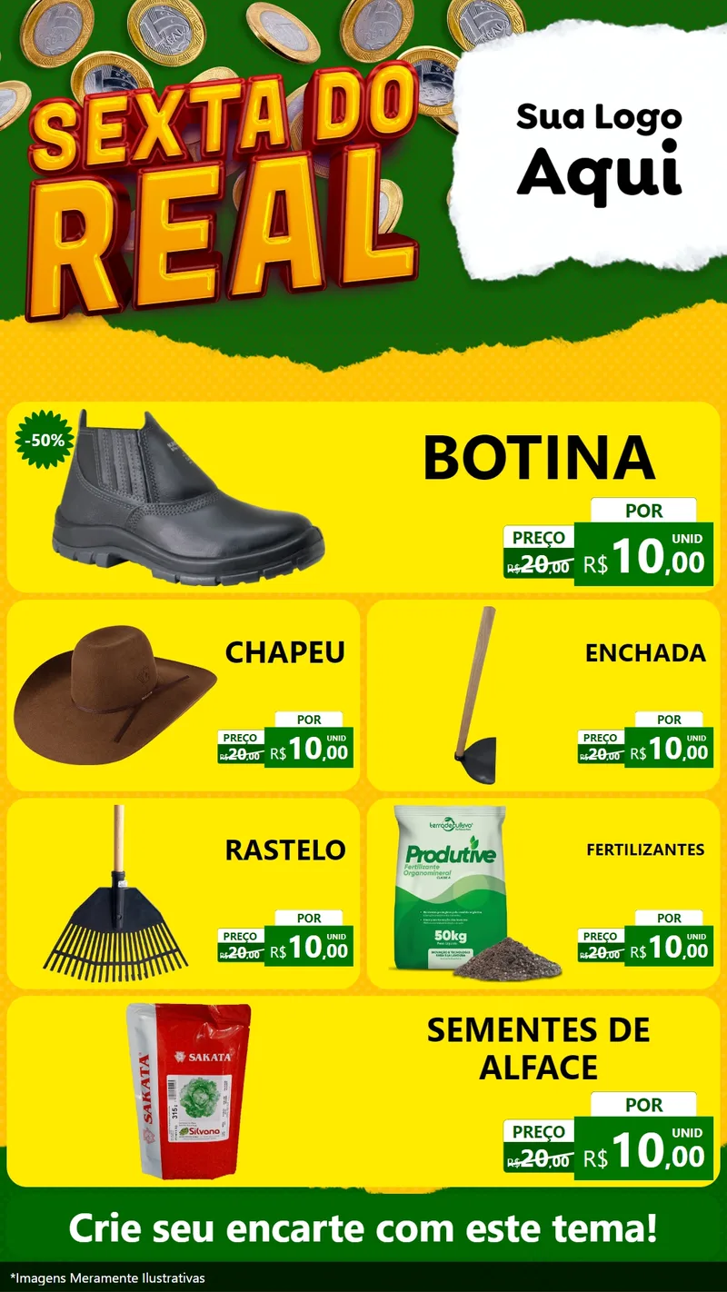 Modelo de TV para TV Vertical com o tema Sexta do Real para Agropecuária