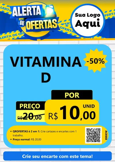 Modelo de Cartaz para Cartaz A4 Vertical com o tema Alerta de Ofertas para Farmácia