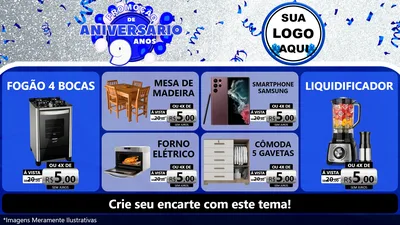 Modelo de TV para TV Horizontal com o tema Promoção de Aniversário - 9 Anos para Móveis e Eletro