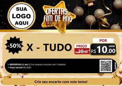 Modelo de Cartaz para Cartaz A4 Horizontal com o tema Ofertas de Fim de Ano para Hamburgueria