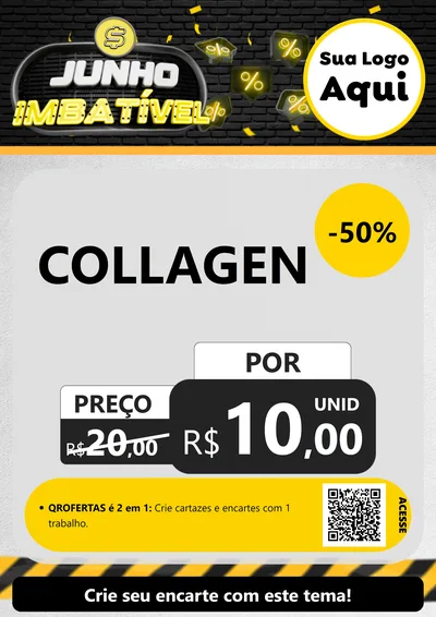 Modelo de Cartaz para Cartaz A4 Vertical com o tema Junho Imbatível para Suplementos alimentares