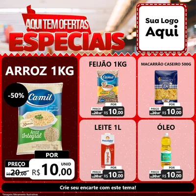 Modelo de Rede Social para Feed Facebook com o tema Aqui Tem Ofertas Especiais para Supermercado