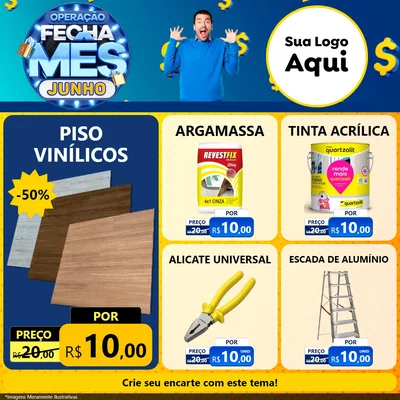 Modelo de Rede Social para Feed Facebook com o tema Operação Fecha Mês, Junho para Material para Construção