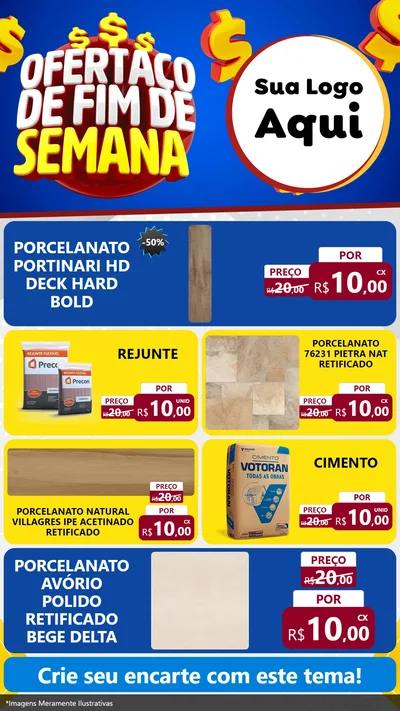 Modelo de TV para TV Vertical com o tema Ofertaço de Fim de Semana para Pisos e revestimentos